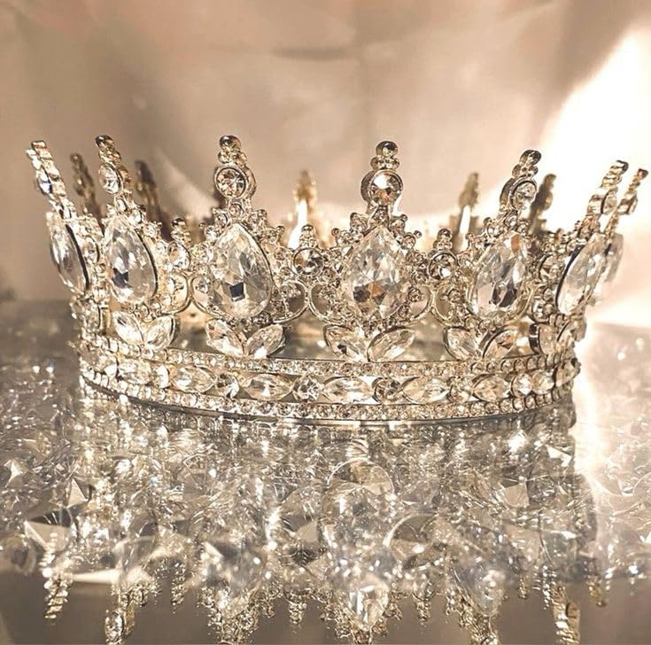 Queen Crown Rhinestone Wedding Crowns and Tiaras for Women Costume Party Hair Accessories Princess BirthdayCrown Crystal BridalCrown (Silver White Crowns)