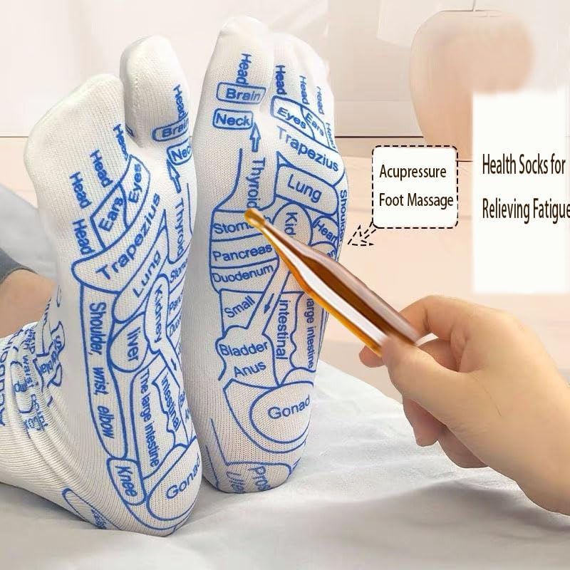 Reflexology Socks Set Reflexology Socks with Acupoint Massage Tool,Foot Relief and Acupressure Reflexology Foot Massage Socks (Men)