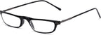 The Posh Reader Reading Glasses, Spring Hinge Metal Rectangle Frame for Men and Women + 3.25 Black
