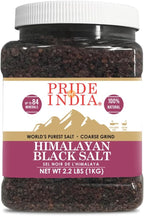 Pride Of India - Himalayan Black Rock Salt - Coarse Grind, 2.2 Pound (1 KG) - Kala Namak - Contains 84+ Minerals - Perfect for Cooking, Tofu Scrambles, Grinder Use, Kitchen, Restaurant & Bath Salt