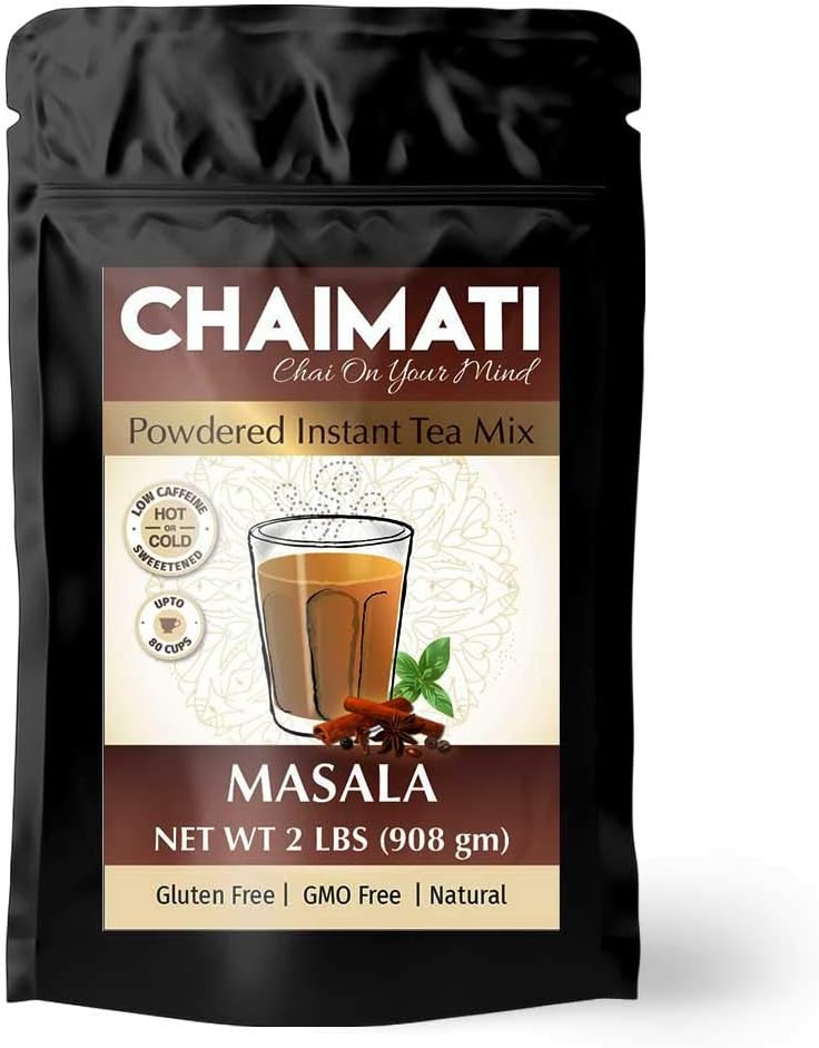 ChaiMati- Masala Chai Latte - Powdered Instant Chai Tea Premix, 2 lbs Jar - Amazing Flavor, Hot or Iced, Very Low Caffeine, Ready in seconds, Great for Gifting & Parties - gets "Chai on your Mind"