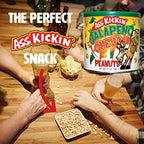 ASS KICKIN’ Jalapeno Cheddar Spicy Hot Peanuts – 12oz - Perfect Premium Ultimate Spicy Snack Gourmet Gift Hottest Peanuts - Try if you dare!
