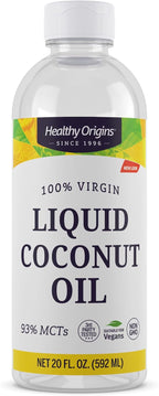 Healthy Origins Coconut Oil, Liquid (100% Virgin) - Virgin, Unrefined, Cold-Pressed Liquid Coconut Oil - 93% MCTs - Centrifuge Extracted Coconut Oil - 20 fl Oz