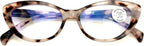 Women Cat-Eye Progressive Reading Glasses - Clear Zero Power on Top - No Line - UV Blue Blocker