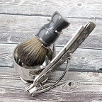 Grandslam Shaving Straight Razor Kit, Steel Cutthroat Straight Razor With Leather Strop, Shave Brush, Stainless Steel Shaving Bowl and Stand, Gift for Men