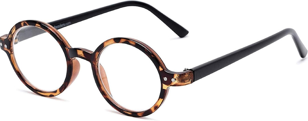 The Scholar Round Readers Reading Glasses for Men and Women, + 3.25 Brown Tortoise and Black