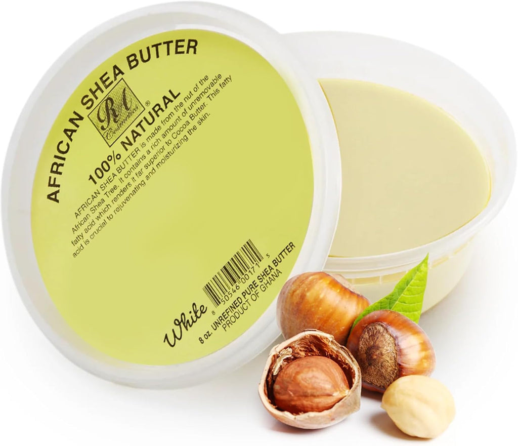 REAL African Shea Butter Pure Raw Unrefined From Ghana"IVORY" 8oz. CONTAINER
