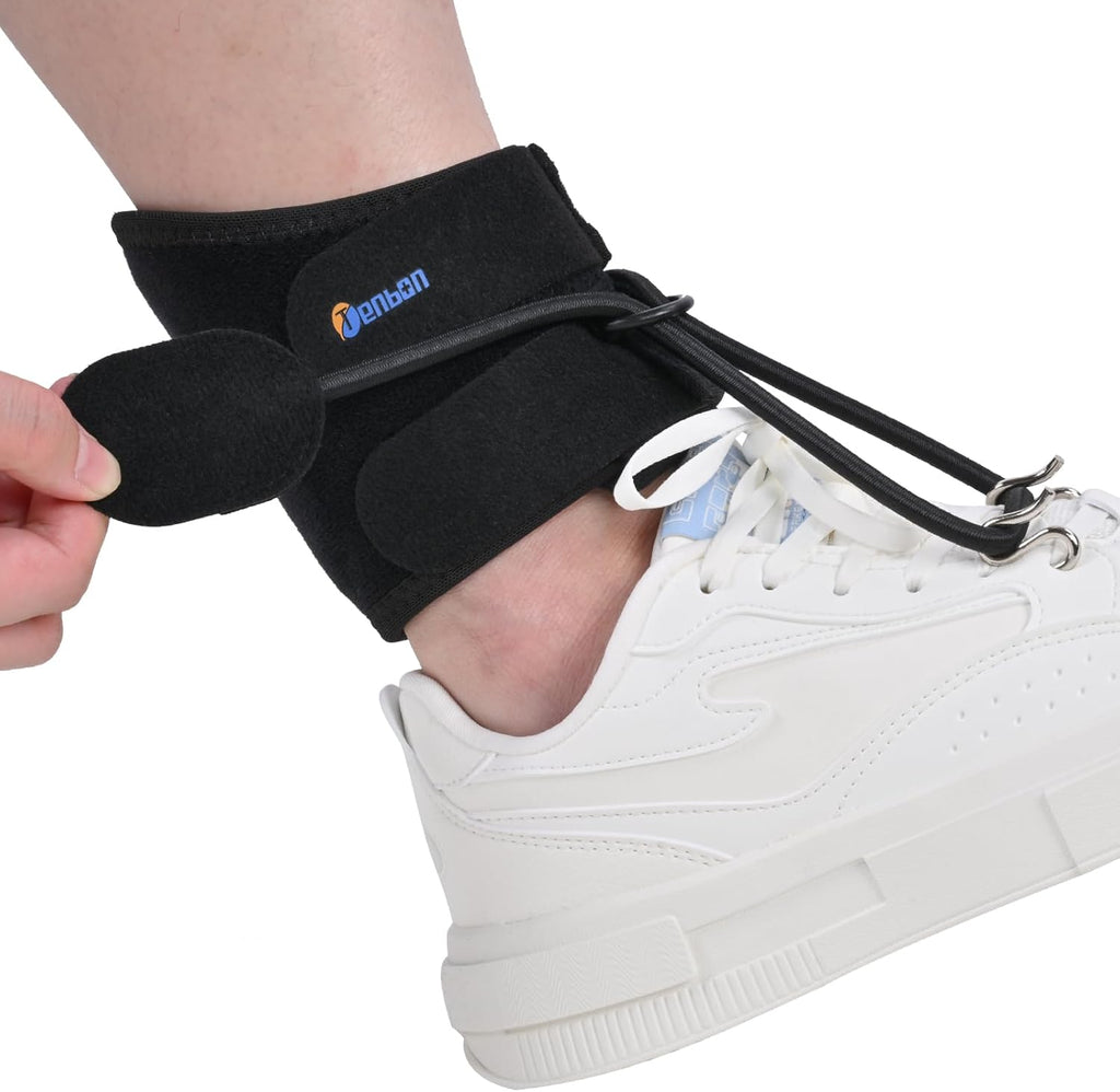 Tenbon AFO Foot Drop Brace for Walking with Shoes & Sandals, Adjustable Dorsiflexion Assist Support for Improved Gait, Lightweight Drop Foot Orthosis for Daily Recovery, Fits Left or Right Foot
