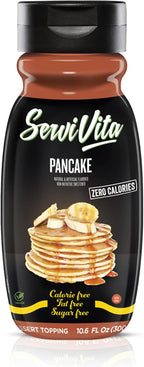 Sugar Free Pancake Syrup Zero Calories and Fat Free, 10.6 FL OZ - No Sugar Pancake Syrup Dessert Topping Gluten-Free, Non-GMO, Vegan and Keto Friendly - ServiVita