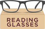 Reading Glasses, Sturdy Anti Glare Blue Light Blocking Glasses, Filter UV Ray/Glare Cheaters,Comfort Spring Hinges Eyeglasses,Computer Eye Glasses for Men and Women（Black 1.5）