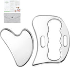 airogym 2 in 1 Stainless Steel Gua Sha Massage Tool - Professional Muscle Scraper for Soft Tissue Mobilization, IASTM Physical Therapy & Myofascial Release - Body Sculpting & Pain Relief Kit