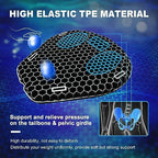 Motorcycle Gel Seat Cushion, 3D Honeycomb Shock-Absorbing, Hollow and Breathable, Hel Material is Compressive, Non-Breaking, Non-Hardening, Soft and Comfortable (Four Seasons)