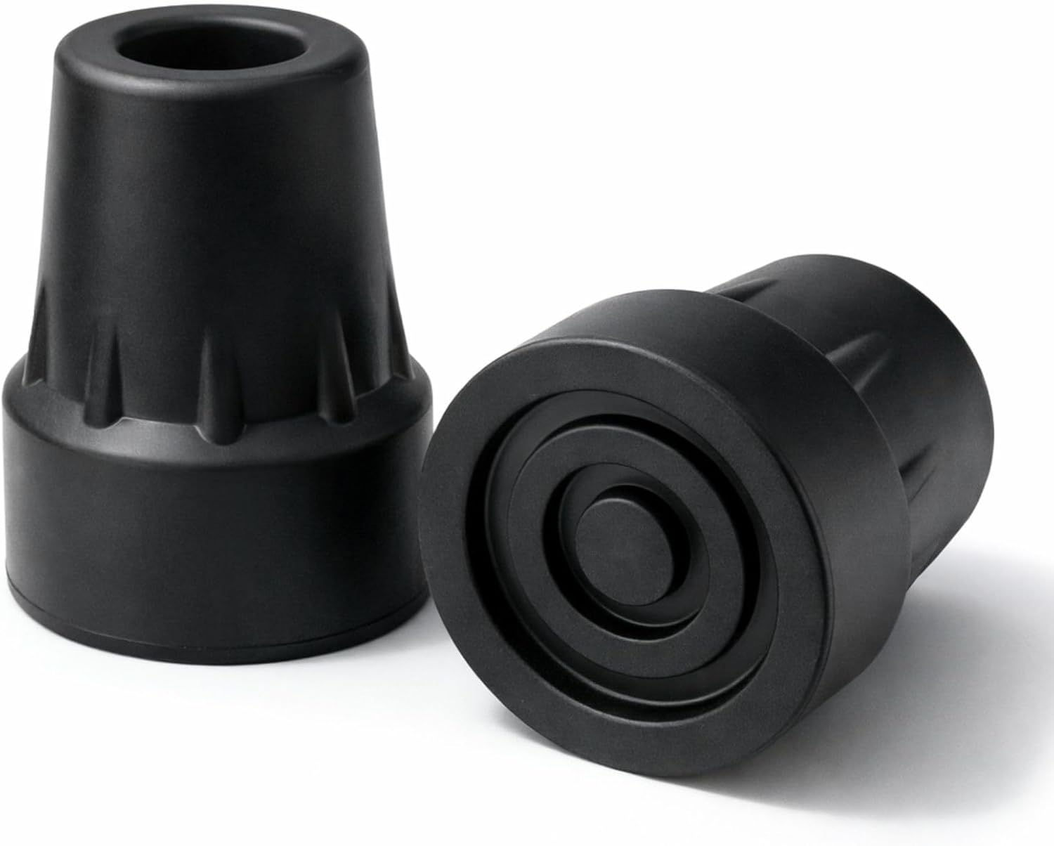 Vive Cane Tips (Set of 2) - Heavy Duty 3/4 inch Replacement Rubber Foot - Black Attachment Base Grip - Accessories for Walking and Standing Stick - Durable End for Women, Men, Seniors, Elderly