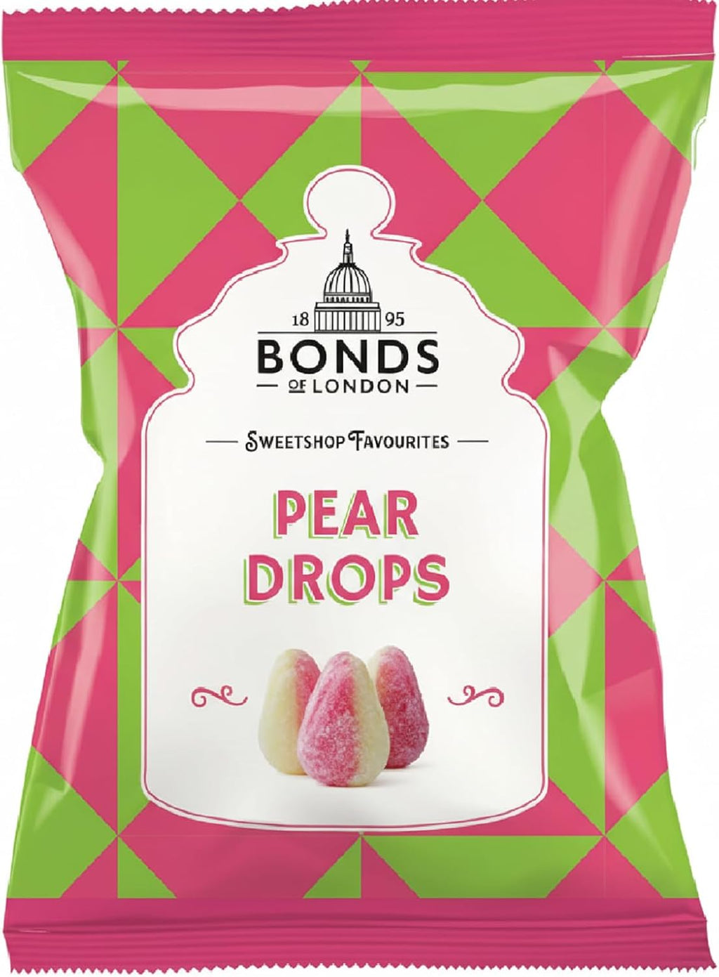 Original Bonds London Pear Drops Bag Sugar Coated Pear Flavored Boiled Sweets A Classic Sweetshop Favorite Imported From The UK England The Best Of British Candy Bannana And Pear Flavour