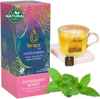 TERAPY Ceylon Peppermint Tea - Boosts Well-being & Energy Levels, 100% Pure Peppermint Tea Bags, Low Caffeine, Refreshing Herbal Flavor, 20 Individually Wrapped Unbleached Bags for Freshness (1 Pack)