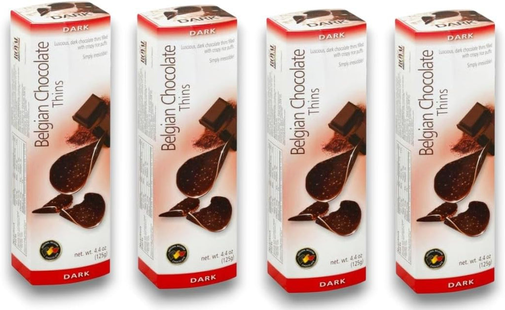 Royal Chocolates, Belgian Chocolate Thins, Dark, 4.4 Ounce