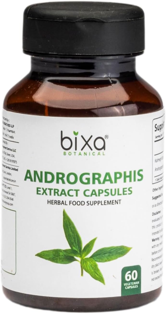 bixa BOTANICAL Andrographis (Kalmegh) | Ayurvedic Natural Herbal (450mg) Veg Capsules 60 Count (Pack of 1)