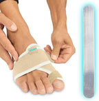 Vive Bunion Brace (Pair) - Big Toe Corrector Straightener with Splint - Hallux Valgus Pad, Joint Pain Relief, Alignment Treatment - Orthopedic Sleeve Foot Wrap Support for Men and Women (Beige)