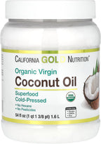 Organic Coconut Oil, Extra Virgin, Unrefined, Certified USDA Organic, Cold-Pressed, Non-GMO, Hexane and Pesticide free, 54 fl oz (1.6 L)