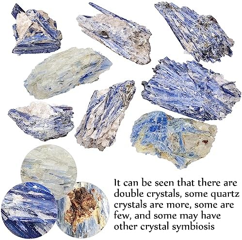 JIC Gem Natural Raw Blue Kyanite Rough Mineral Healing Crystal Irregular Home Decoration Gemstone Specimen 1pc 1.54-1.98 lb
