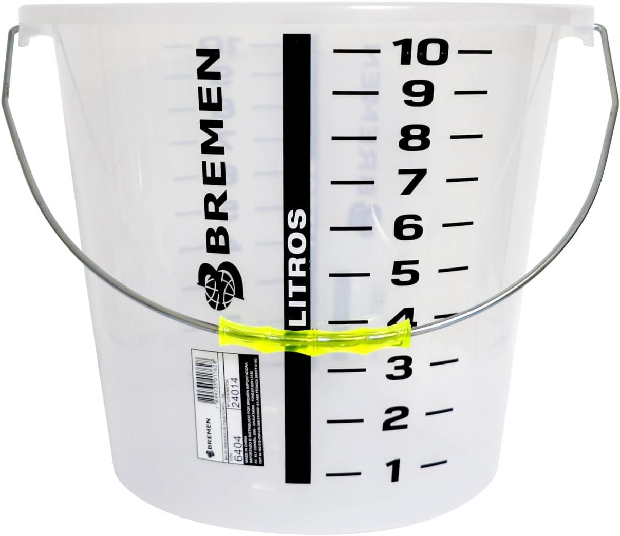 2.5 Gallon Graduated Bucket with Handle | Multipurpose Large Container, Heat & Chemical Resistant (-40°C to 200°C) for Industrial and Home Use（1 pack）