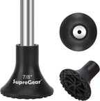 supregear Crutch Tip 7/8 inch Heavy Duty, Non-Slip Rubber Replacement Cane Tips, All Terrain Crutch Foot Pad, Wide Tips for Walking Canes and Crutches, 1-Pack/XL, Black