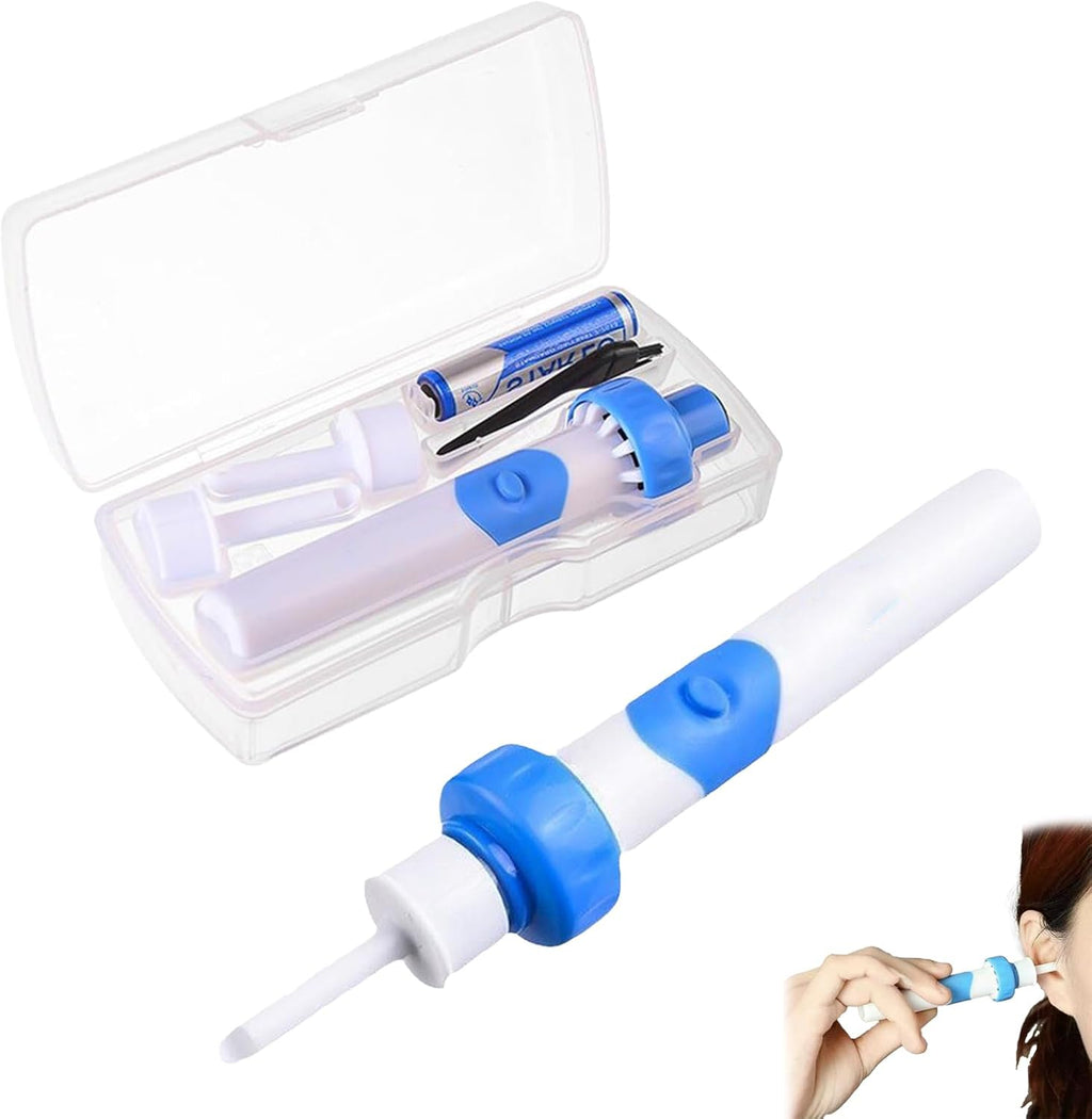 Ear Savvy Vacuum Ear Wax Remover Electric Vacuum Cleaner Suction Earwax Remove, Cordless Earsavvy Ear Wax Removal Tool Kit with 2 Soft Replacement Heads (1PCS)