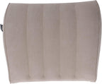 Flocking Inflatable Lumbar Pillow, Portable Inflatable Lumbar Support Pillow for Car Office Travel Gray with PVC Storage Bag