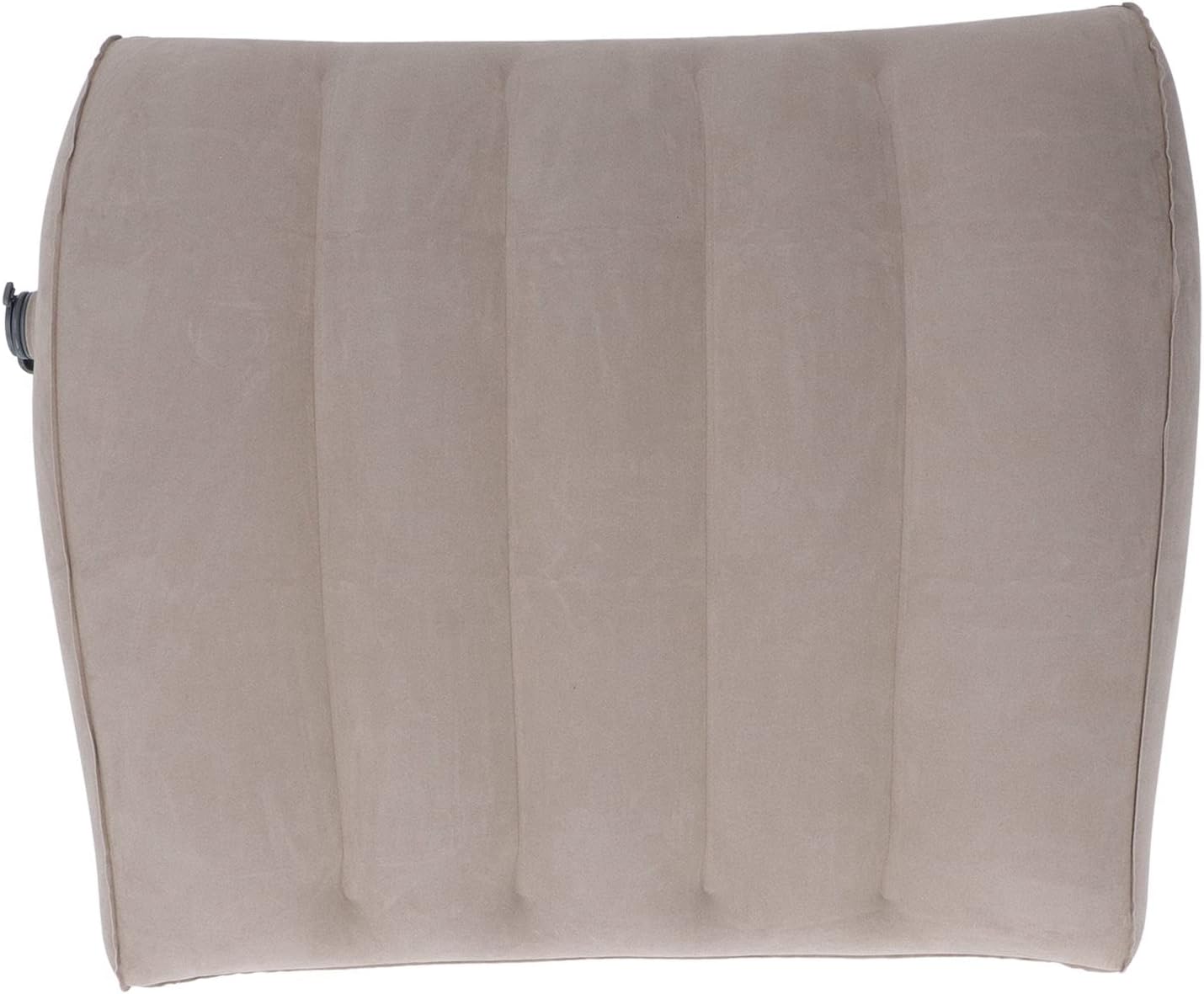 Flocking Inflatable Lumbar Pillow, Portable Inflatable Lumbar Support Pillow for Car Office Travel Gray with PVC Storage Bag