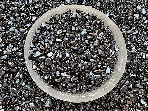 2 oz Lot Natural Semi Tumbled Hematite Gemstone Chips, Hematite Crushed Mini Crystals, Undrilled Crystal Chips (Hematite Small)