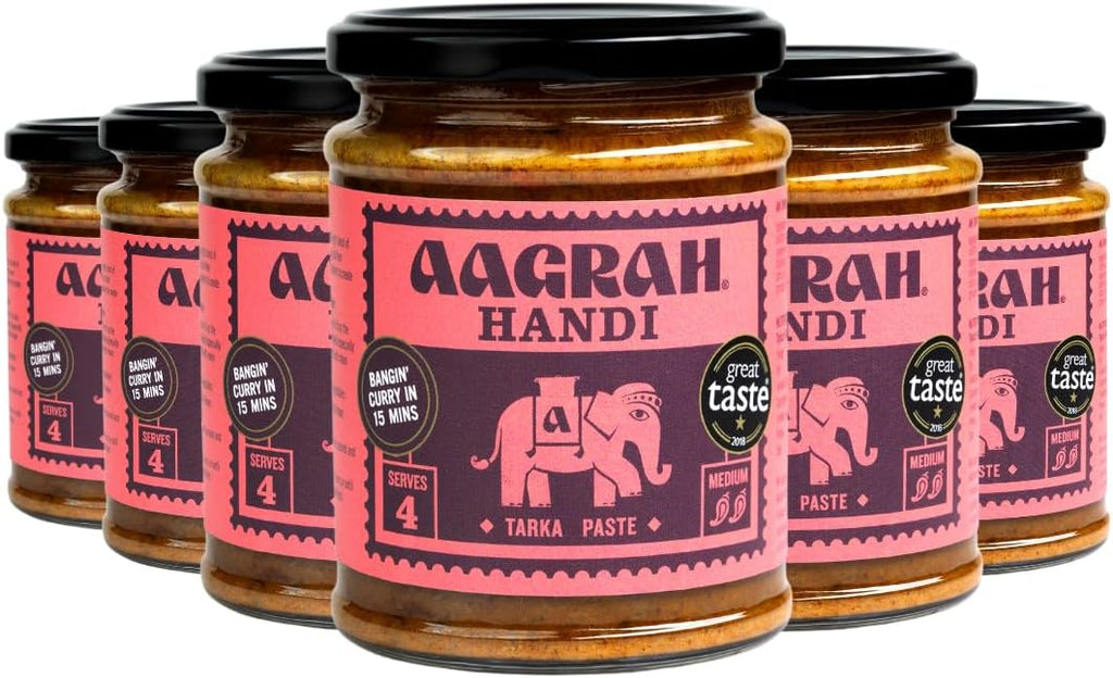 Aagrah Foods Kashmir Handi Medium Heat Cooking Sauce (6 Pack, 270g Each)