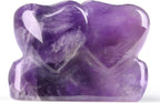 ZHIYUXI 1.8" Amethyst Crystals Double Heart Stone Healing Crystal Heart Shaped Rock for Desk Decor Healing Crystals Polished Reiki Gmestone Gifts for Women