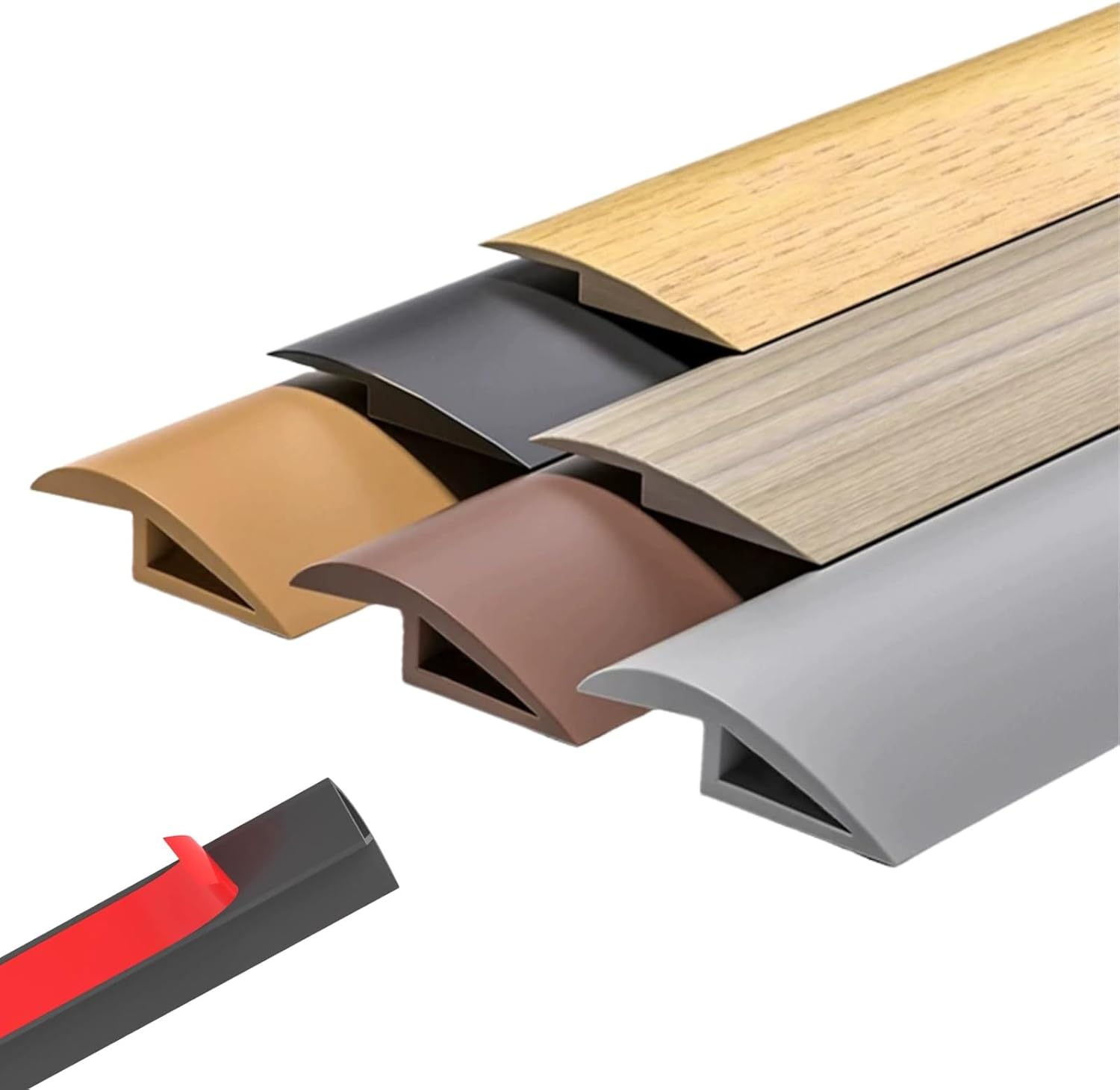 10 Ft Carpet to Tile Transition Strip, Floor Transition Strip Self Adhesive, Vinyl Door Threshold Strips for Doorways, Floor Edge Binding for Laminate and Wood Flooring(White,7mm x 10ft)