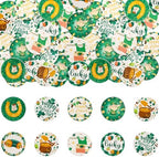 Gyufise 48Pcs Edible Happy St Patrick’s Day Cupcake Toppers Wafer Paper Shamrock Green Hat Lucky Cupcake Picks for Happy St Patrick’s Day Irish Theme Baby Shower Birthday Party Supplies