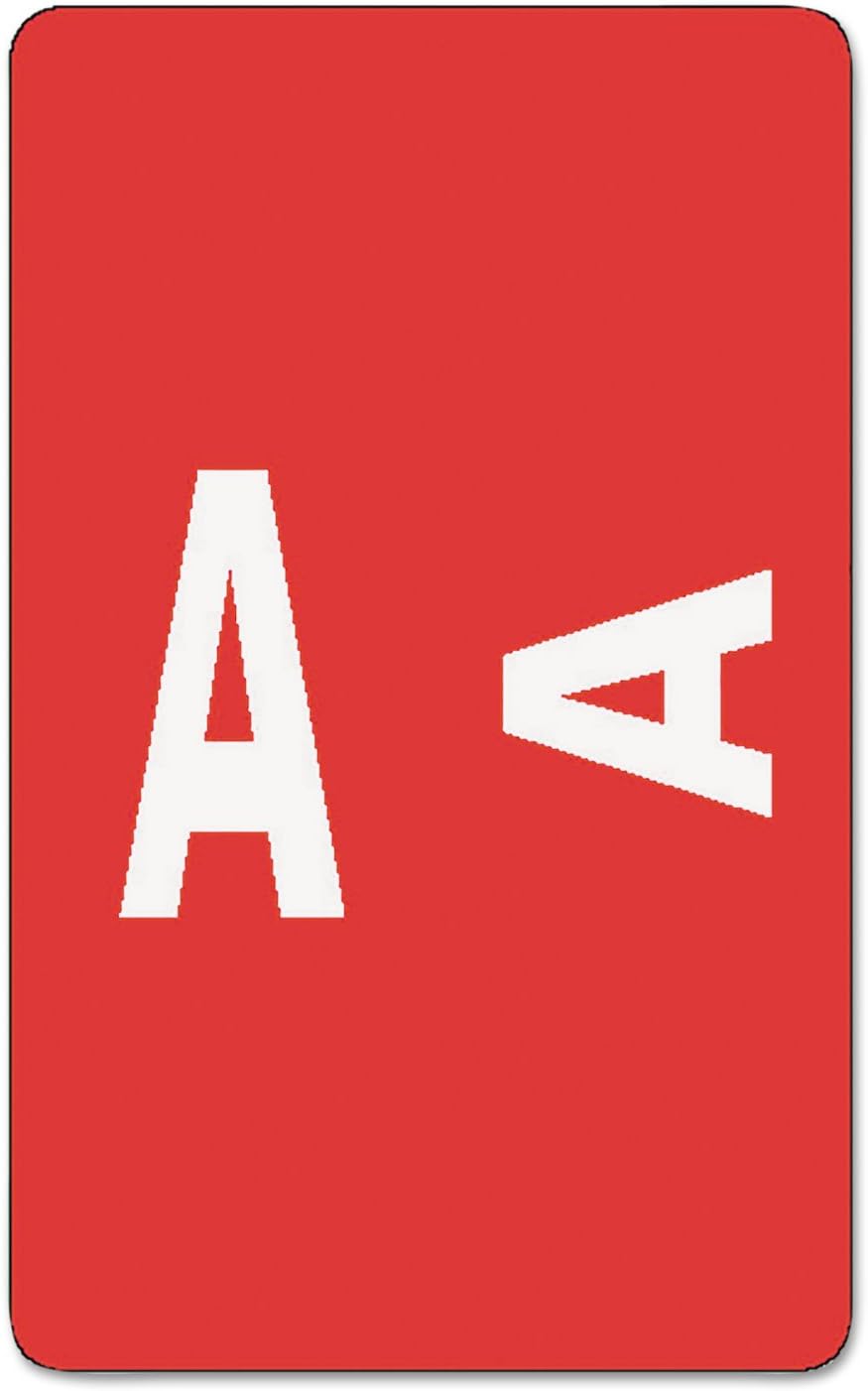 Smead AlphaZ ACCS Color-Coded Alphabetic Label, A, Label Sheet, Red, 100 per Pack (67171), 1" x 1-5/8"
