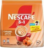 Nescafe 3 in 1 CARAMEL Coffee Latte - Instant Coffee Packets - Single Serve Flavored Coffee Mix