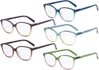 Eyekepper Ladies Reading Glasses 5 Pack Large Cat-eye Stylish Readers Women +1.25