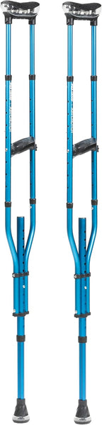 Air-Crutch Lightweight Walking Crutch, Adult Crutches for Walking with Comfortable Underarm Pads and Ergonomic Grips, Adjustable Height 4'7"-6'7", 300 lb Capacity, Blue