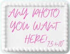 Custom Cake Topper Edible Personalized Image Your Own Cake Topper Birthday 7.5 x 10 inch Customize Party