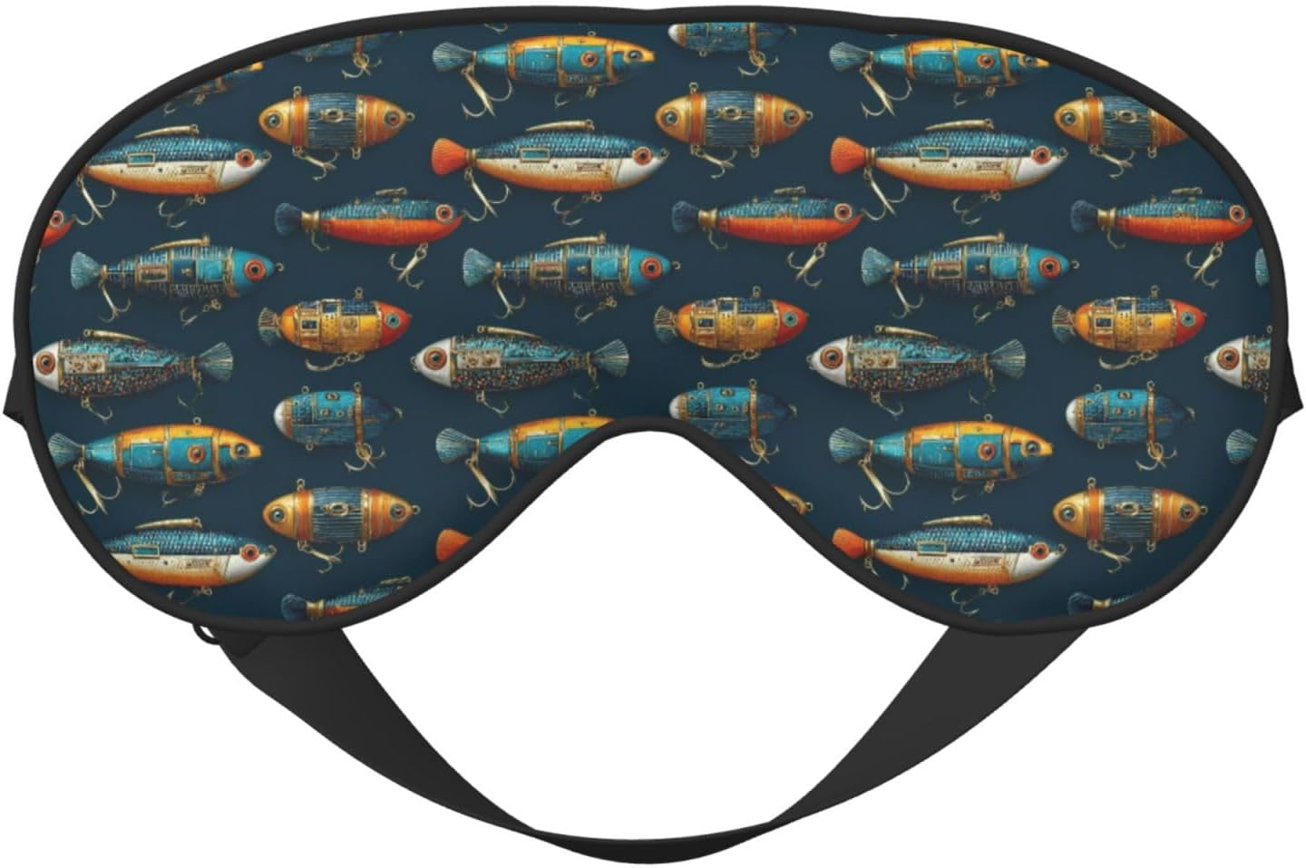 Colorful Fishing Lures (2) Print Double Side Sleep Eye Mask, Adjustable Night Eye Cover for Women Men