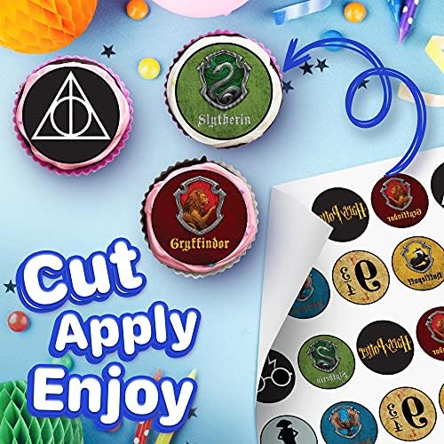 30 x Edible Cupcake Toppers – Wizarding World Inspired Collection of Edible Cake Decorations | Uncut Edible on Wafer Sheet