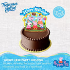 Treasures Gifted Officially Licensed Peppa Pig Birthday Party Supplies - Cake Topper Set - 1 Peppa Pig Cake Topper & 24 Cupcake Toppers with Matching Wrappers - Birthday Party Decorations