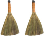 BESTOYARD 2pcs Small Whisk Broom Natural Grass Broom Handheld Sweeping Broom Vietnamese Straw Soft Broom Dirt Debris Brush Head for Sofa Car Corner Asian Broom