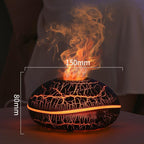 ‌Flame Aroma Diffuser & Humidifier - 7 Color Mood Light, Noiseless, Auto Shut Off, 200mL Capacity, Disc-shaped