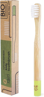 Rain Organic Bamboo Baby Toothbrush - 100% Safe Infant Toddler Kids Toothbrush 6 to 12 Months and Up, Natural BPA-Free Biodegradable Wood Toothbrush Extra Soft Bristles Children's Dental Care (1 Pack)
