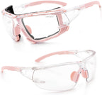 UKNOW Photochromic Safety Glasses, Scratch Resistant Wraparound Lenses, Removable Foam Gasket, ANSI Z87.1 Protective Eyewear