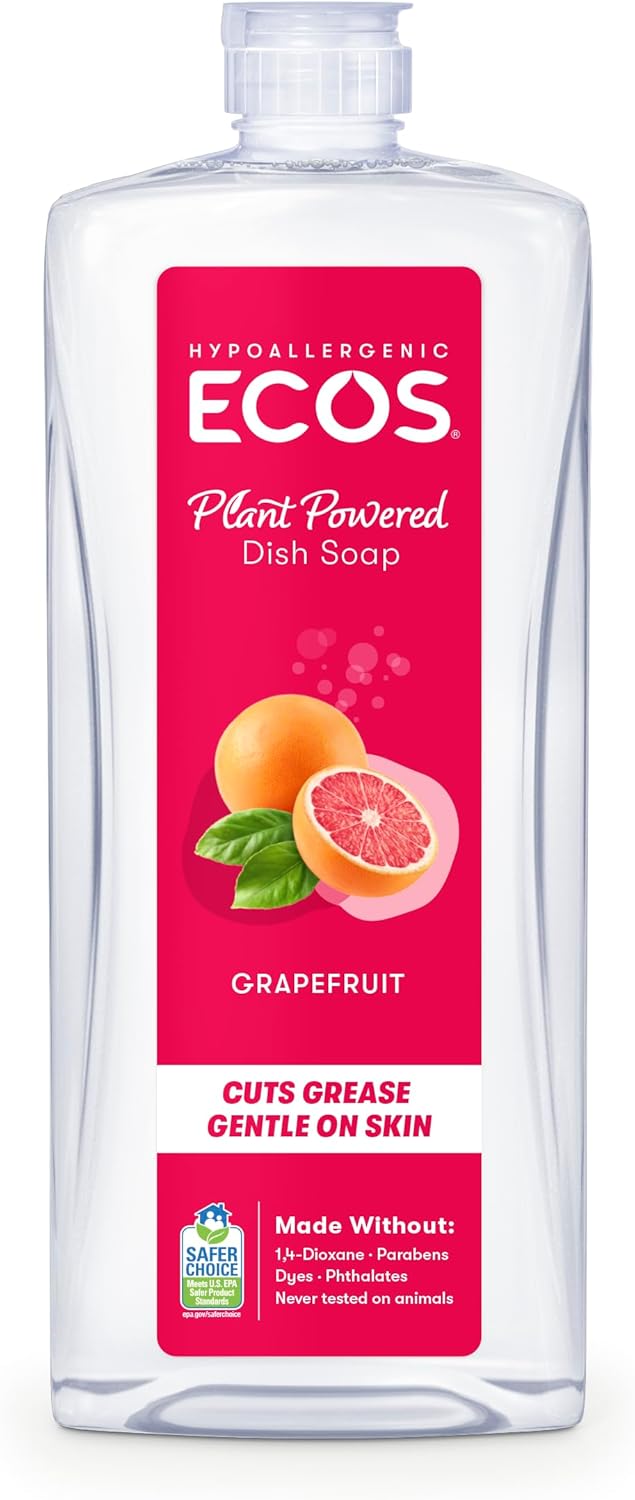 Earth Friendly Products Dishwashing Liquid, Natural Grapefruit, 25 Ounces, Orange (PL972212)