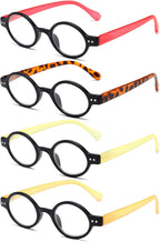 4-Pack Mini Small Round Reading Glasses Comfortable Readers for Women and Men (Multicoloured4, 1.00)