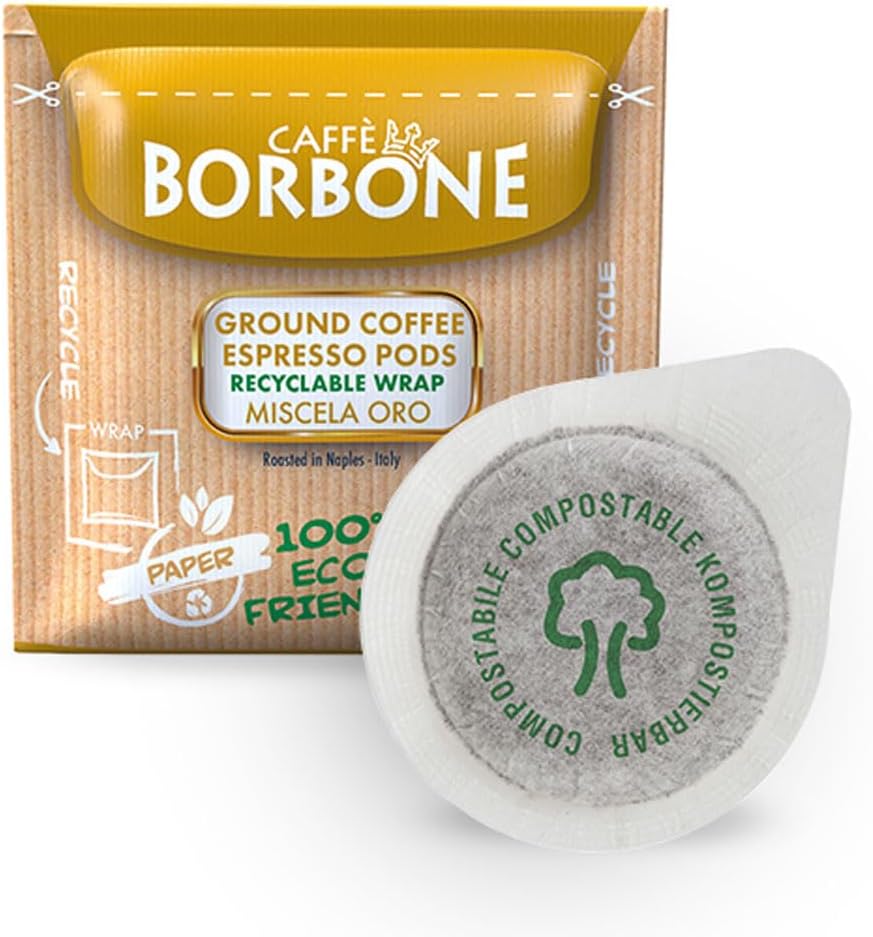 Caffè Borbone Espresso Paper Pods, Gold Blend, Sweet and Refined, Medium Roast ESE Pods, Authentic Italian Espresso - 50 Count