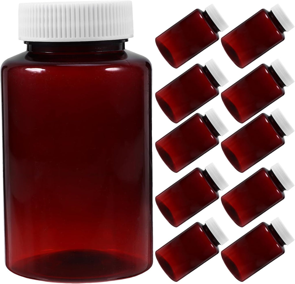 iplusmile 12 Pack Empty Pills Medicine Containers with Caps 4.33X2.36X2.36In Plastic Medicine Bottles for Travel and Home Storage Leak-Resistant Sealing Pill Bottles